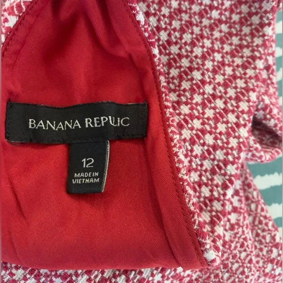 Banana Republic/Size 12 - Red/White Dress. Criss/Cross open back - - Picture 9 of 9